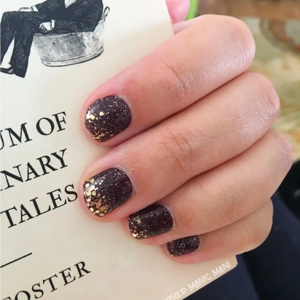 *Retired, HTF* Color Street: Best in Show | Maroon Gold Glitter Fall Autumn - Picture 9 of 11